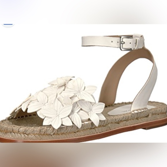 Pour La Victoire Sz 8 Women's Pica Espadrille White Leather Flat Sandals - Picture 2 of 10